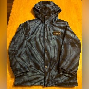 Volcom Boys 12/Large Blue Tie-Dye Ski Snowboard Jacket Pow Skirt Used/Ok